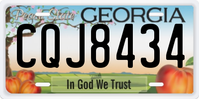 GA license plate CQJ8434