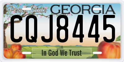 GA license plate CQJ8445