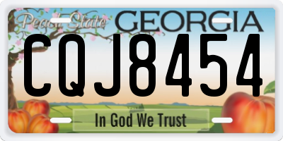 GA license plate CQJ8454