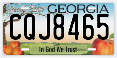 GA license plate CQJ8465