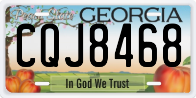 GA license plate CQJ8468