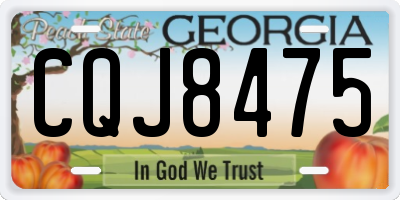 GA license plate CQJ8475