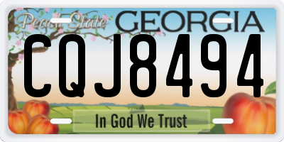 GA license plate CQJ8494