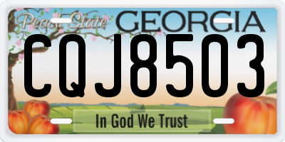 GA license plate CQJ8503