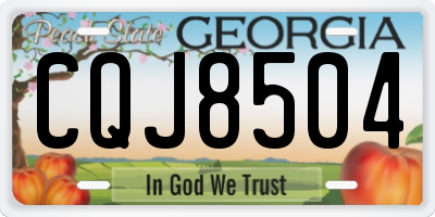 GA license plate CQJ8504