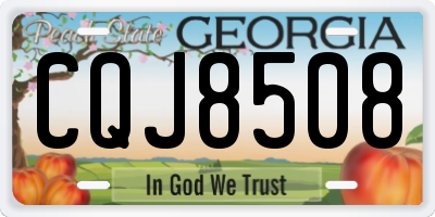 GA license plate CQJ8508