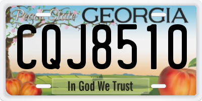 GA license plate CQJ8510