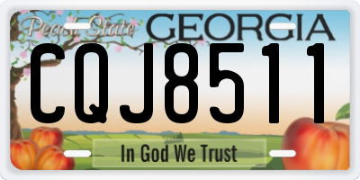 GA license plate CQJ8511