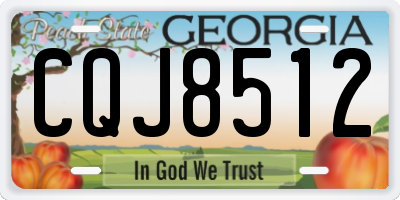 GA license plate CQJ8512