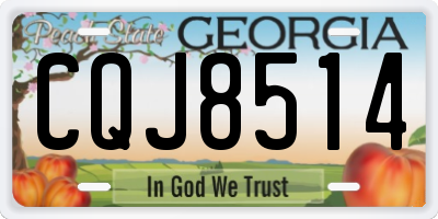 GA license plate CQJ8514