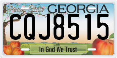 GA license plate CQJ8515