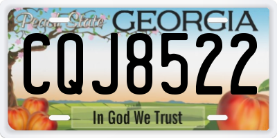 GA license plate CQJ8522