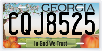 GA license plate CQJ8525