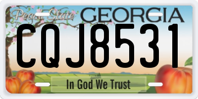 GA license plate CQJ8531