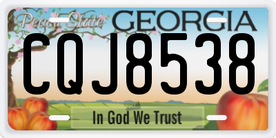 GA license plate CQJ8538