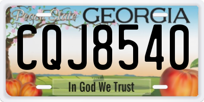 GA license plate CQJ8540