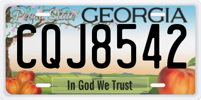 GA license plate CQJ8542