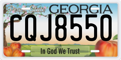 GA license plate CQJ8550