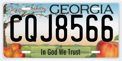 GA license plate CQJ8566