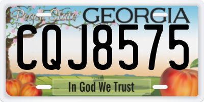 GA license plate CQJ8575