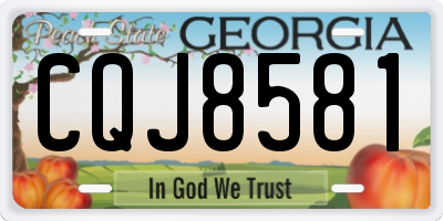 GA license plate CQJ8581