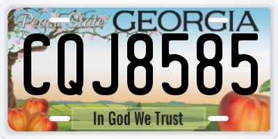 GA license plate CQJ8585