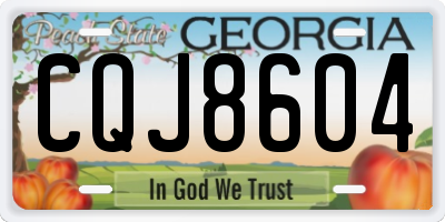 GA license plate CQJ8604