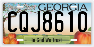 GA license plate CQJ8610