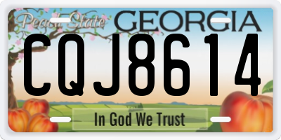 GA license plate CQJ8614
