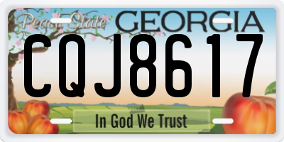 GA license plate CQJ8617
