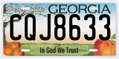GA license plate CQJ8633