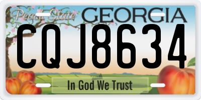 GA license plate CQJ8634