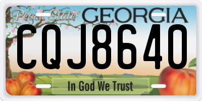 GA license plate CQJ8640