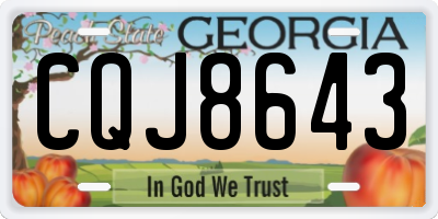 GA license plate CQJ8643