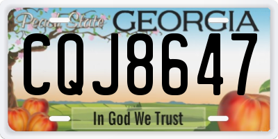 GA license plate CQJ8647