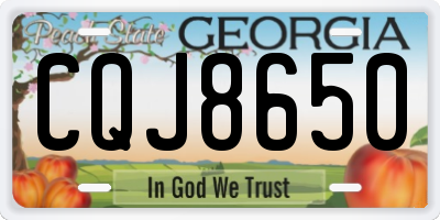 GA license plate CQJ8650