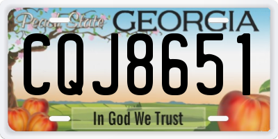 GA license plate CQJ8651