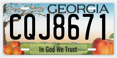 GA license plate CQJ8671