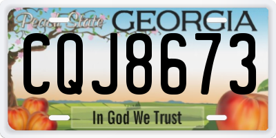 GA license plate CQJ8673