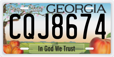 GA license plate CQJ8674