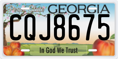 GA license plate CQJ8675