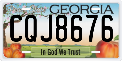 GA license plate CQJ8676