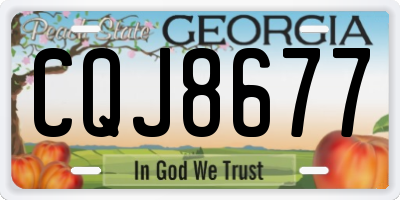 GA license plate CQJ8677