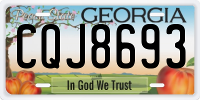 GA license plate CQJ8693
