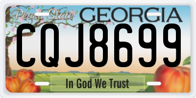GA license plate CQJ8699