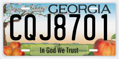 GA license plate CQJ8701