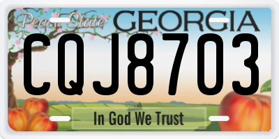 GA license plate CQJ8703