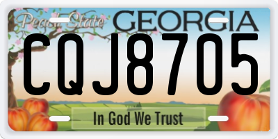 GA license plate CQJ8705