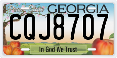 GA license plate CQJ8707