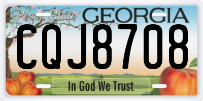 GA license plate CQJ8708